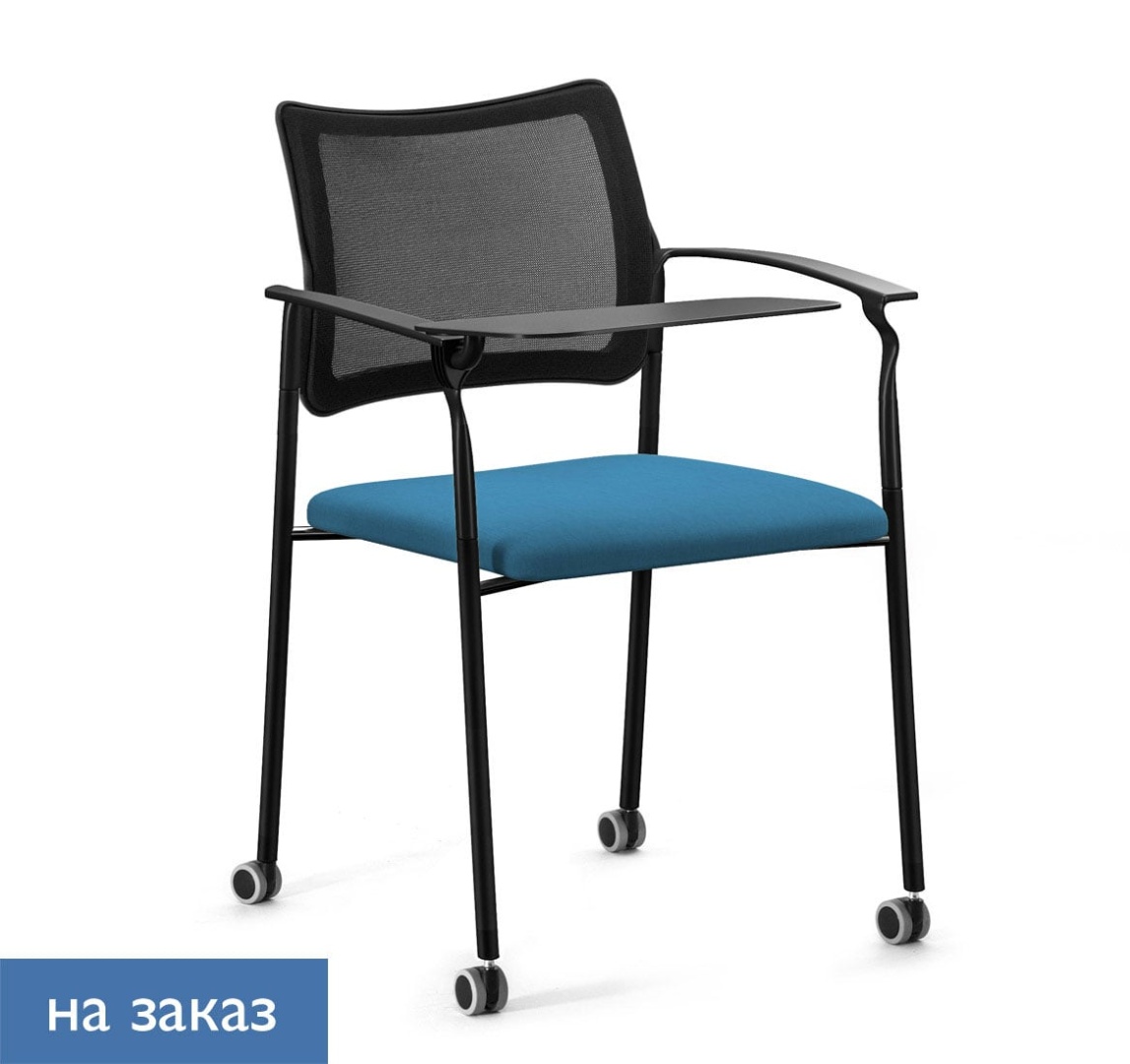 Кресло Пинко Сетка черный (PINKO_MESH_BLACK) со столиком на колёсах 440/630x450/480x790