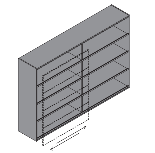 Монолитный шкаф с направляющими 2451x477x1667