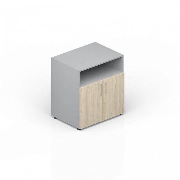 Шкаф для документов/оргтехники (2 двери+ниша, ручки - хром), 800х600х800