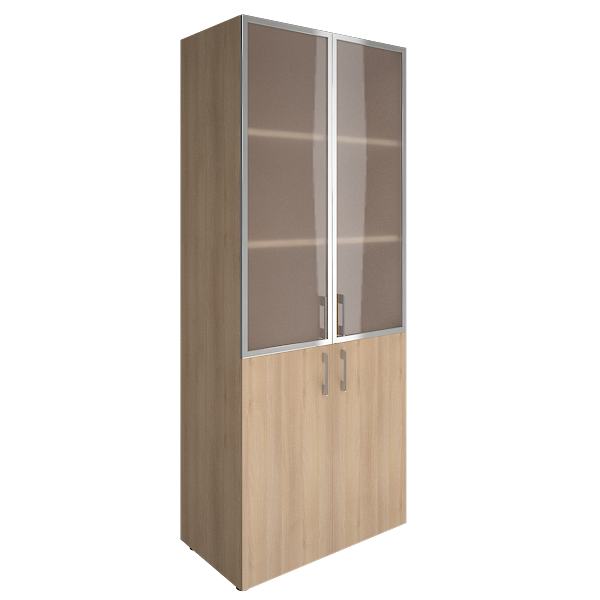 Шкаф высокий комбинированный со стеклом в алюминиевой раме 800х450х1987