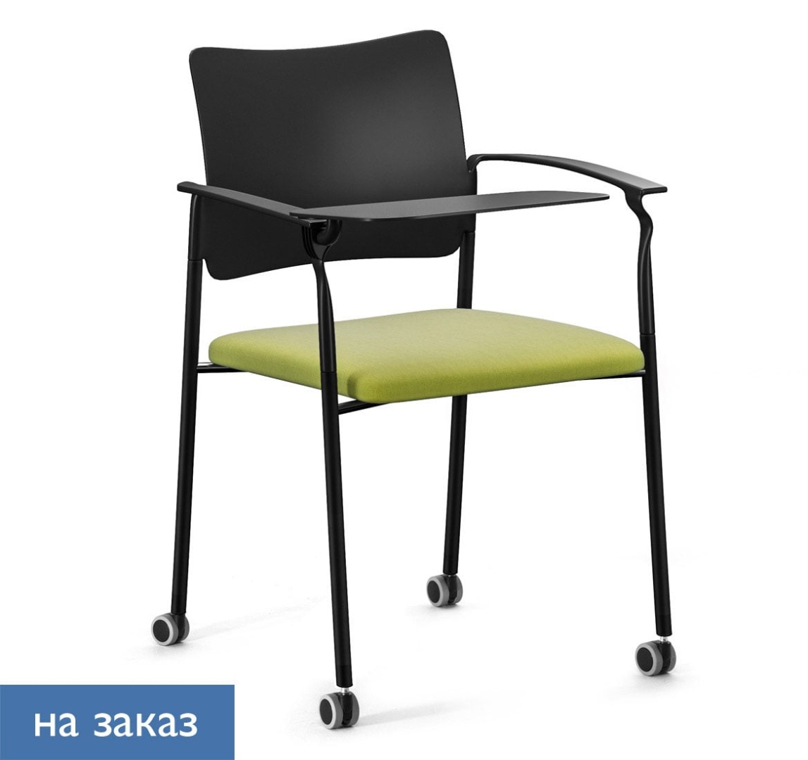 Кресло Пинко черный ( PINKO_BLACK) со столиком на колёсах 440/630x450/480x790