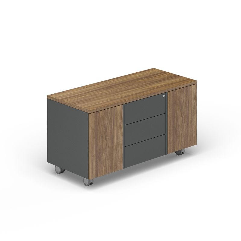 Тумба мобильная сервисная (3 секции без ручек) FAU1253B 1200х530х637