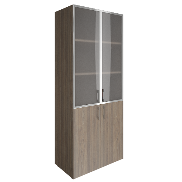 Шкаф высокий комбинированный со стеклом в алюминиевой раме 800х450х1987