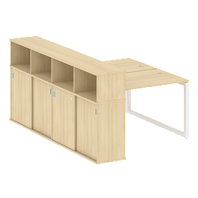 Рабочая станция на О-образном м/к с опорным шкафом-купе 1610*2332*1098