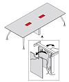 Прямоугольный переговорный стол (с кабель-каналом и доступом сверху) 2800x1200x740