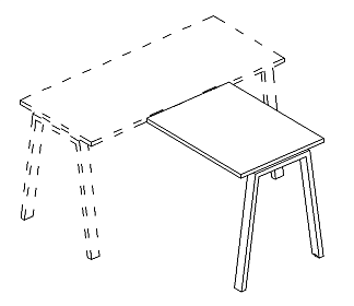 Брифинг-приставка на мет. каркасе TRE 1200x600x750