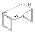 Стол эргономичный левый Техно на мет. каркасе QUATTRO 1200x900x750