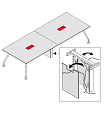 Прямоугольный переговорный стол (с кабель-каналом и доступом сверху) 3200x1200x740