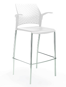 Стул на 4 ногах барный с подлокотниками