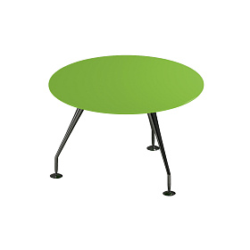 Круглый переговорный стол (стеклянная столешница, черное стекло) 1200x740