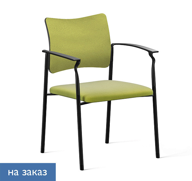 Кресло обитое PINKO_BLACK  с подлокотниками  440/590x450/480x800