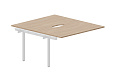 Составной стол bench на 2 рабочих места  (2 эргономичных выреза) – приставной элемент, 1380х1566х750