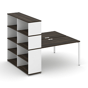 Рабочая станция с опорным стеллажом с надставкой высокой 1800х1480х1530