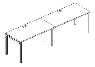 Рабочая станция на мет. каркасе DUE 2400x600x750