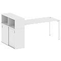 Стол письменный на П-образном м/к с опорным шкафом-купе