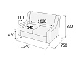 МирЭль Диван 2-х местный 1240х750х820