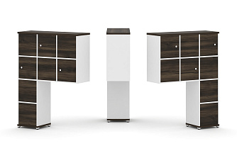 Надставка высокая + (Задняя стенка 8шт.) + (Блок 2 ящика - 2шт.) + (Распашной фасад - 6шт.) 1099х350х1486