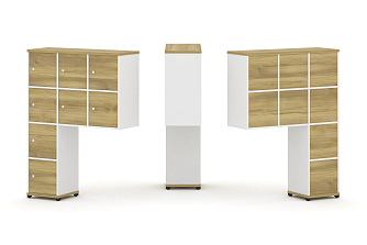 Надставка высокая + (Задняя стенка 8шт.) + (Распашной фасад - 8шт.) 1099х350х1486