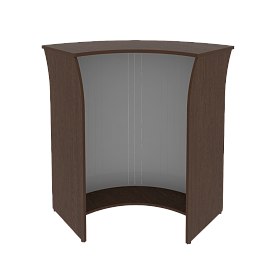 Стойка-ресепшн угловая радиусный элемент - ролета 950х950х1150