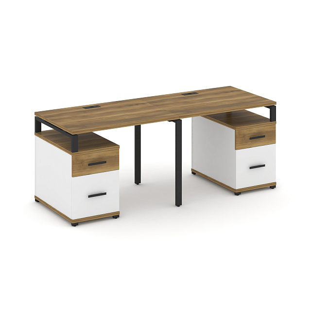 Рабочая станция на 2 места с двумя опорными тумбами тип №1 1960/2692х720х750