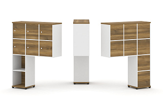 Надставка высокая + (Задняя стенка 8шт.) + (Распашной фасад - 6шт.) 1099х350х1486