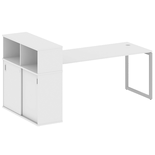 Стол письменный на О-образном м/к с опорным шкафом-купе