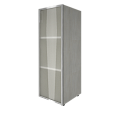 Стеллаж средний узкий правый со стеклянными дверями в алюминиевой рамке 400x450x1195