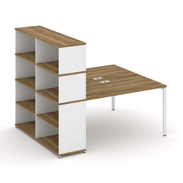 Рабочая станция с опорным стеллажом с надставкой высокой 1800х1480х1530