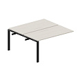 Составной стол bench на 2 рабочих места (меламиновые аутлеты) – приставной элемент, ST2TPM167, 1600х1450х720