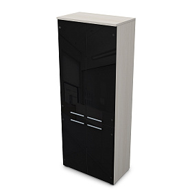 Шкаф, чёрный глянец (задняя стенка ЛДСП) 800х450х2045h