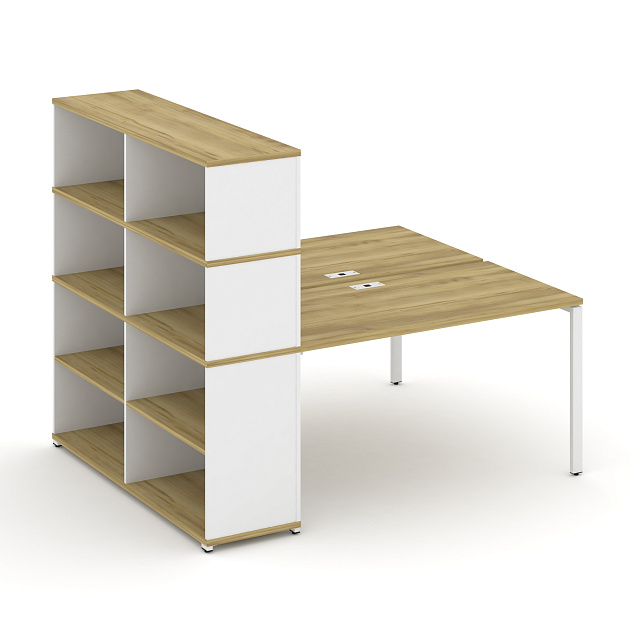 Рабочая станция с опорным стеллажом с надставкой высокой 1800х1480х1530