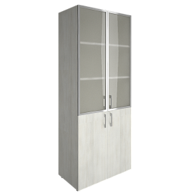 Шкаф высокий комбинированный со стеклом в алюминиевой раме 800х450х1987