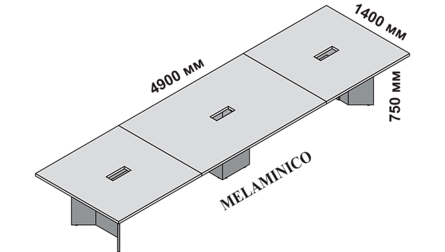 Составной стол для переговоров 4900x1400x750
