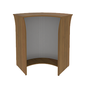 Стойка-ресепшн угловая радиусный элемент - ролета 950х950х1150