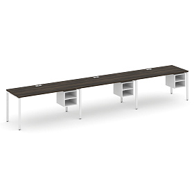 Рабочая станция односторонняя с подвесными тумбами на 3 места 4740х720х750