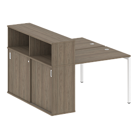 Рабочая станция на П-образном м/к с опорным шкафом-купе 1410*1475*1098