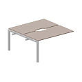 Составной стол bench на 2 рабочих места (2 эргономичных выреза) – приставной элемент, PE2TPV127, 1200х1450х720