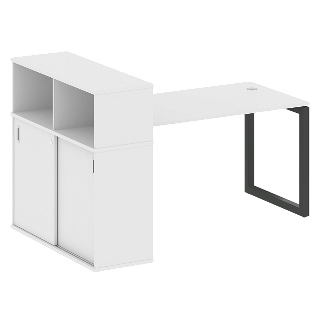 Стол письменный на О-образном м/к с опорным шкафом-купе