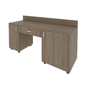 Стол с 2-мя тумбами и бортиком 1700*550*750