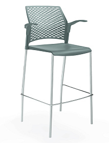 Стул на 4 ногах барный с подлокотниками