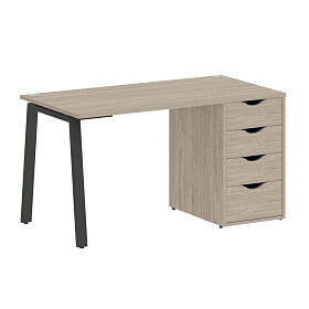 Стол письменный с тумбой 4 ящика (А-образные опоры) 1580х720х750 - ЭйБиСи-проджект Стол письменный с тумбой 4 ящика (А-образные опоры) 1580х720х750