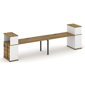 Рабочая станция с опорными шкафом купе с надставкой низкой 4000х720х1140 - ЭйБиСи-проджект Рабочая станция с опорными шкафом купе с надставкой низкой 4000х720х1140