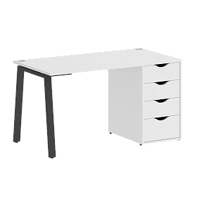 Стол письменный с тумбой 4 ящика (А-образные опоры) 1580х720х750 - ЭйБиСи-проджект Стол письменный с тумбой 4 ящика (А-образные опоры) 1580х720х750