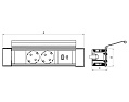 Врезной блок с крышкой 2х220В+USB A/C 30Вт, GST M