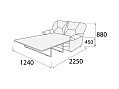 Диван 2-х местный раскладной 1420х2250х880