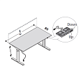 Стол, электрическая регулировка высоты (с системой предотвращения столкновений)  и кабель питания EU 1400x800xH.650÷1300