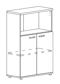 Шкаф средний полузакрытый 780x364x1194