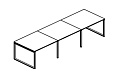 Стол для переговоров (3 столешницы) на О-образном каркасе сечение 50х25 4800х1236х750
