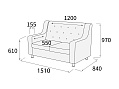 МирЭль Люкс Диван 2-х местный 1510х840х970