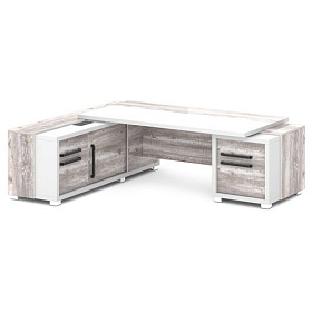 Стол с тумбой и греденцией (с блоком розеток) правый 2470х2016х750 (2000х1000 - столешница)